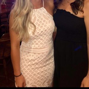 Lulus White Dress with Lace like Details XS